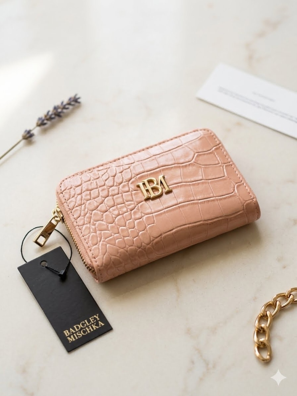 Badgley Mischka Blush Pink Compact Wallet